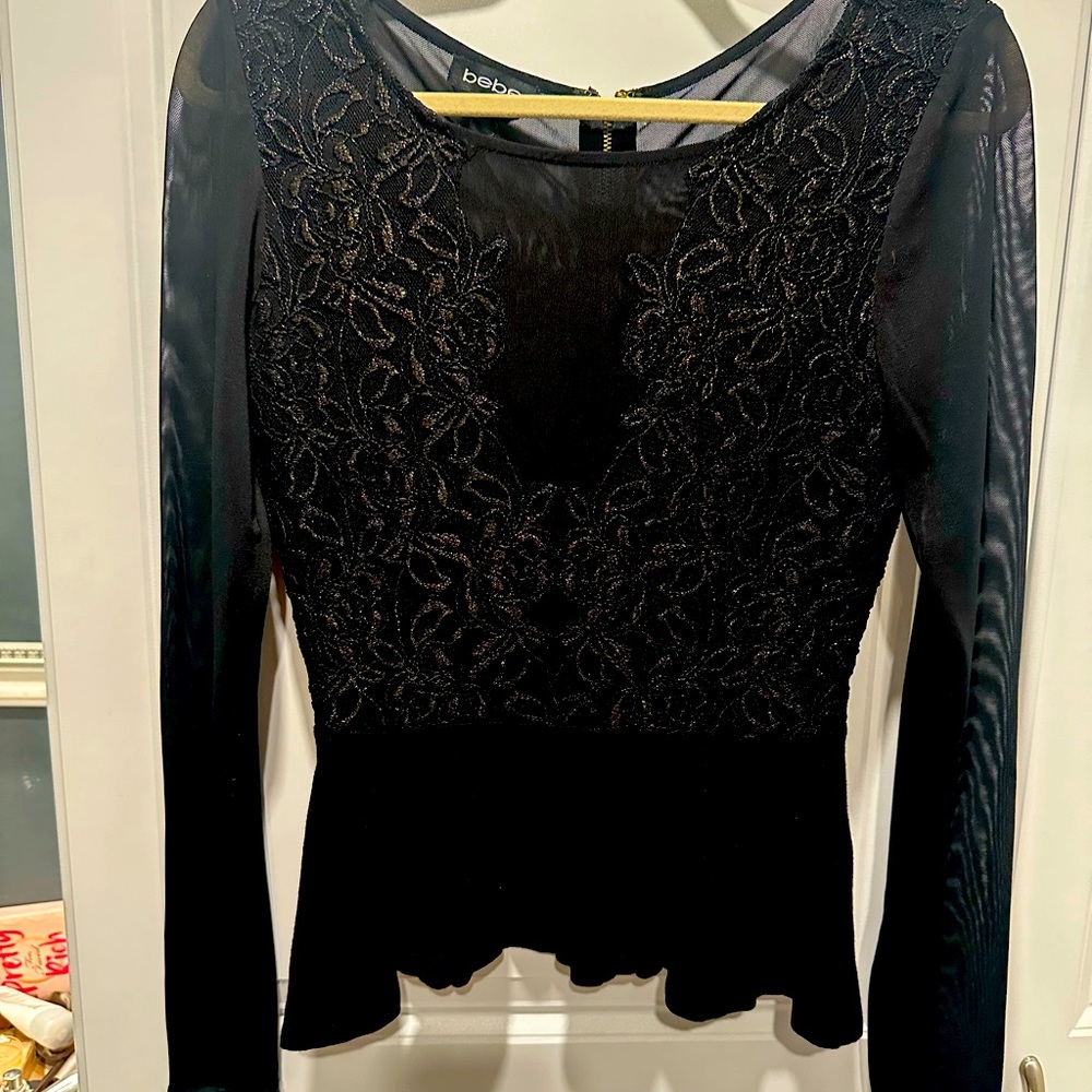 Sheer Peplum Top